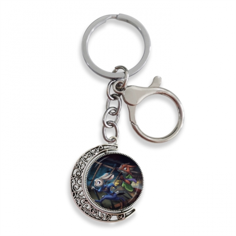 Zootopia Anime double-sided crystal rotating gemstone keychain pendant price for 5 pcs
