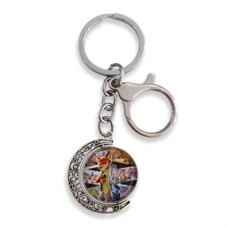Zootopia Anime double-sided crystal rotating gemstone keychain pendant price for 5 pcs