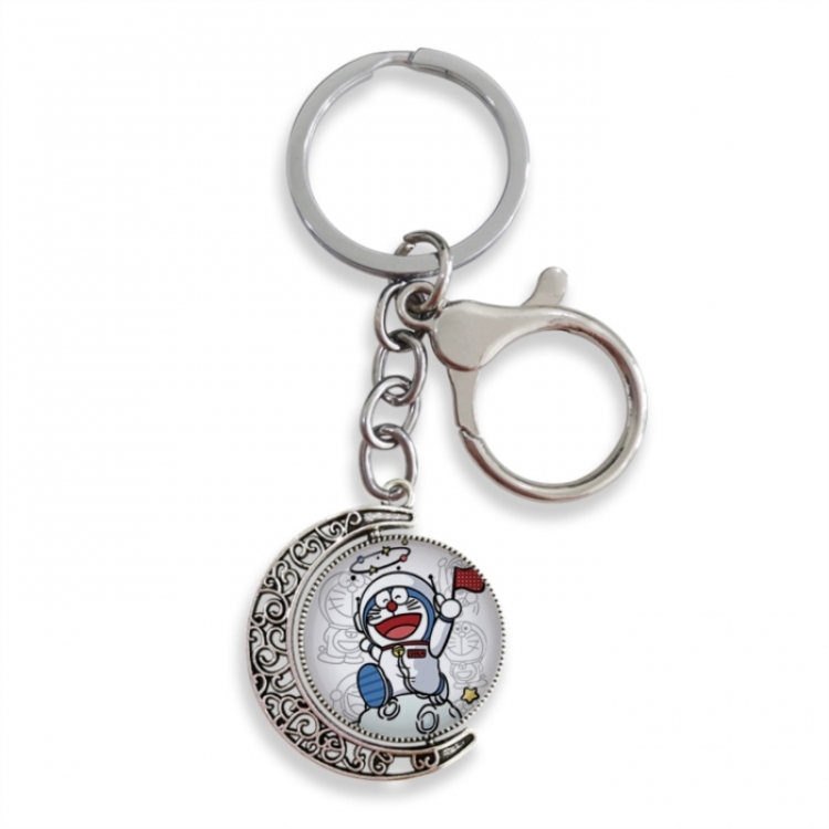 Doraemon Anime double-sided crystal rotating gemstone keychain pendant price for 5 pcs