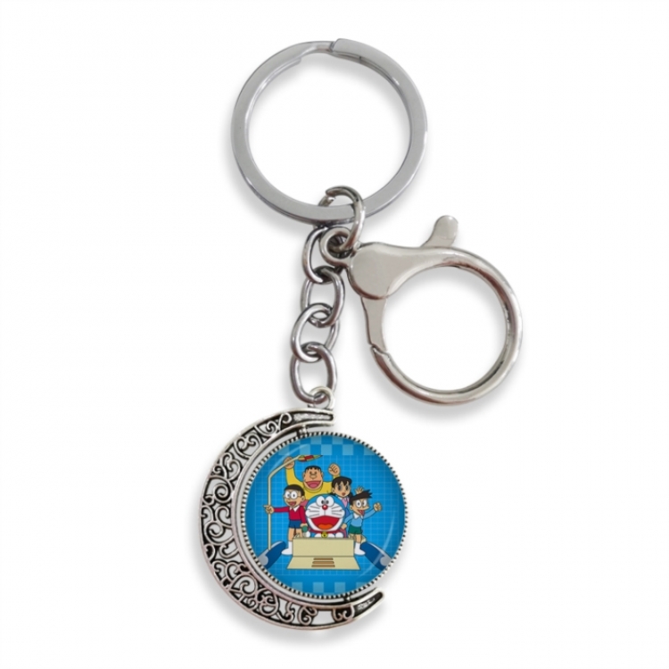 Doraemon Anime double-sided crystal rotating gemstone keychain pendant price for 5 pcs