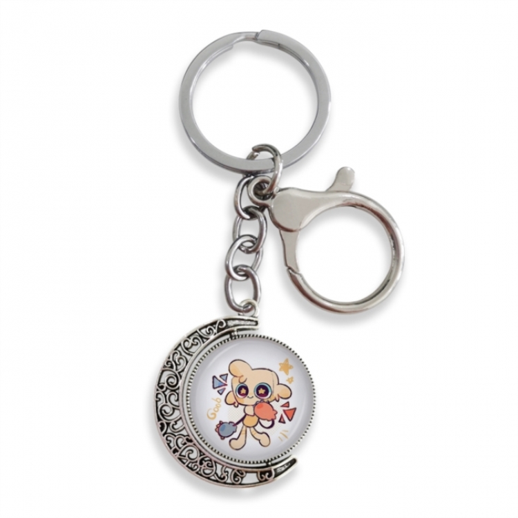 Dandy's World Anime double-sided crystal rotating gemstone keychain pendant price for 5 pcs