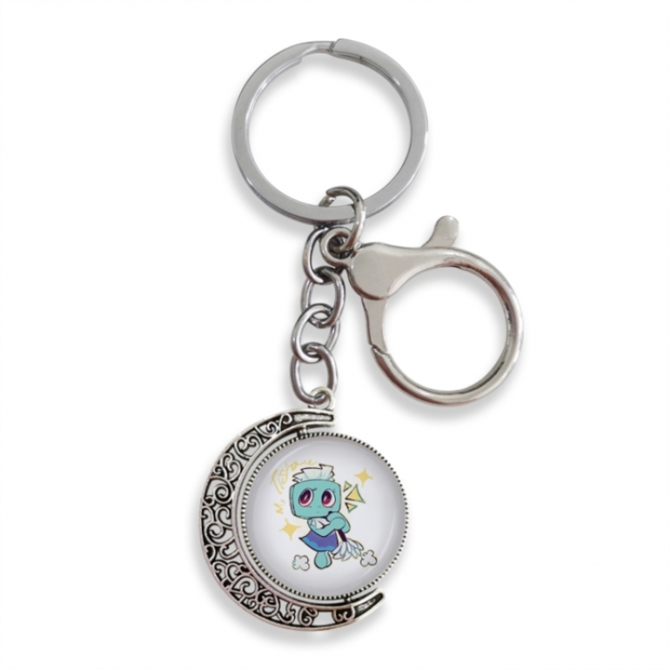 Dandy's World Anime double-sided crystal rotating gemstone keychain pendant price for 5 pcs