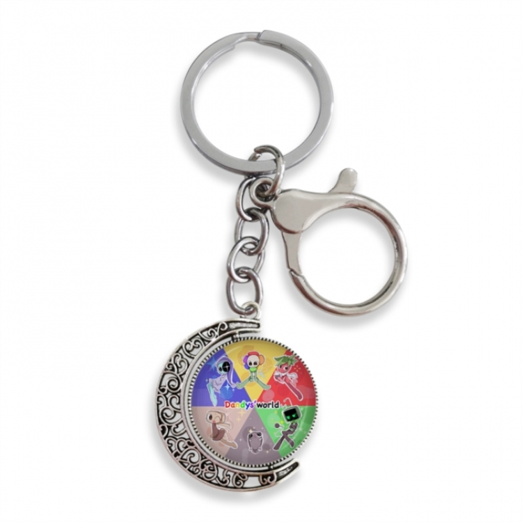 Dandy's World Anime double-sided crystal rotating gemstone keychain pendant price for 5 pcs