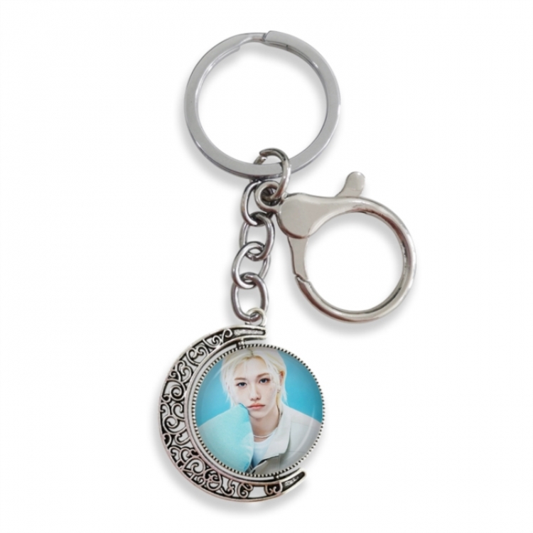 straykids Anime double-sided crystal rotating gemstone keychain pendant price for 5 pcs