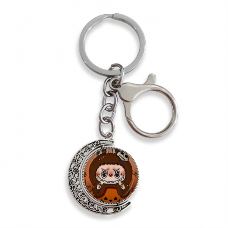 LABUBU Anime double-sided crystal rotating gemstone keychain pendant price for 5 pcs