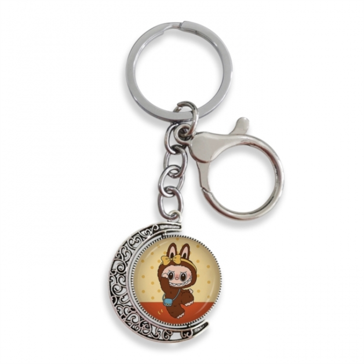 LABUBU Anime double-sided crystal rotating gemstone keychain pendant price for 5 pcs