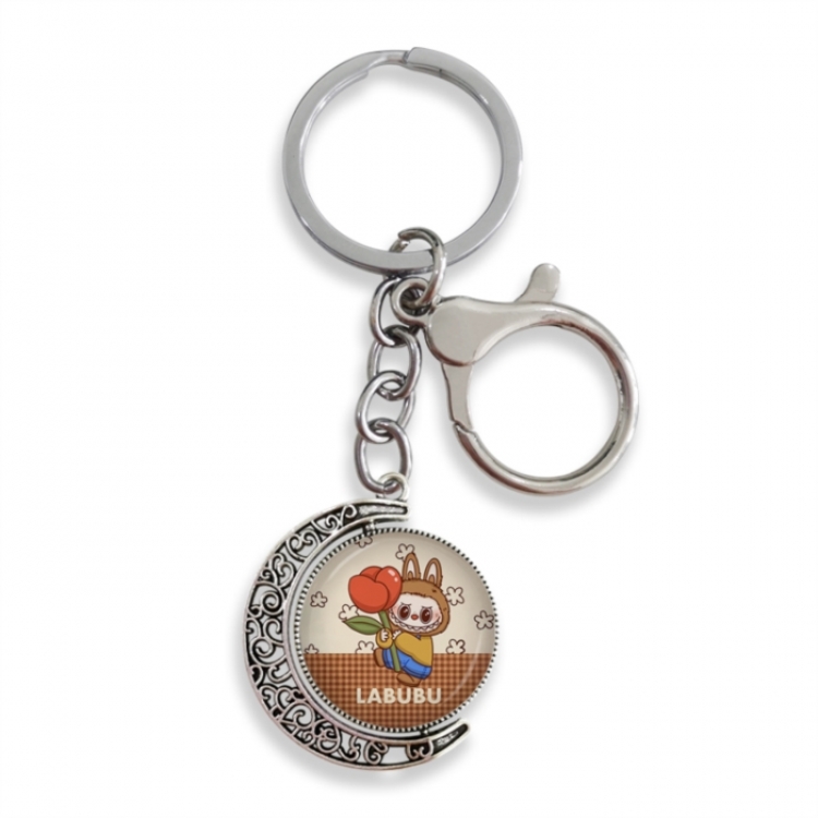 LABUBU Anime double-sided crystal rotating gemstone keychain pendant price for 5 pcs