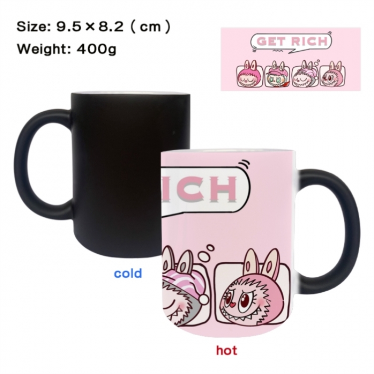 LABUBU Anime peripherals color changing ceramic cup tea cup mug 9.5X8.2cm