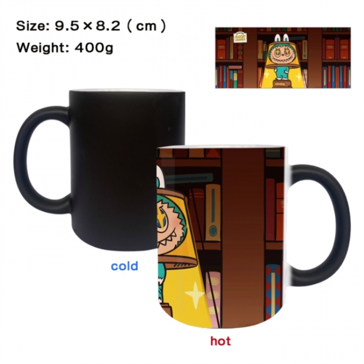 LABUBU Anime peripherals color changing ceramic cup tea cup mug 9.5X8.2cm