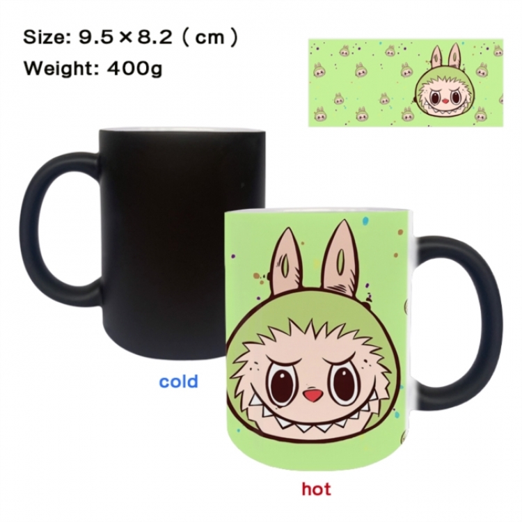 LABUBU Anime peripherals color changing ceramic cup tea cup mug 9.5X8.2cm
