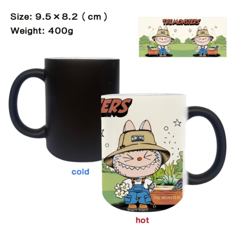 LABUBU Anime peripherals color changing ceramic cup tea cup mug 9.5X8.2cm