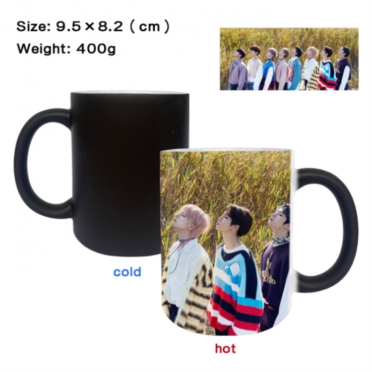 straykids Anime peripherals color changing ceramic cup tea cup mug 9.5X8.2cm