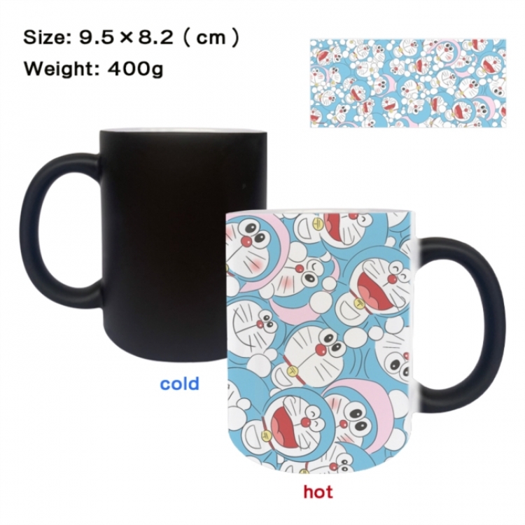 Doraemon Anime peripherals color changing ceramic cup tea cup mug 9.5X8.2cm