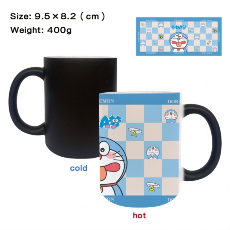Doraemon Anime peripherals color changing ceramic cup tea cup mug 9.5X8.2cm