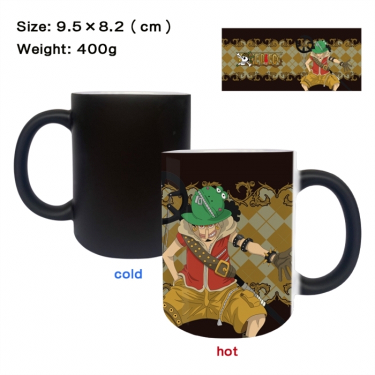 One Piece Anime peripherals color changing ceramic cup tea cup mug 9.5X8.2cm