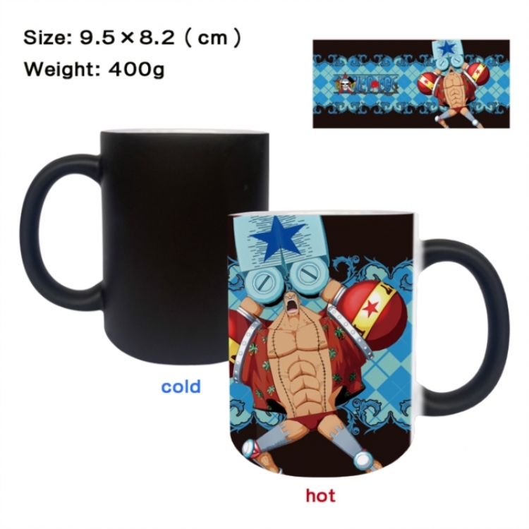 One Piece Anime peripherals color changing ceramic cup tea cup mug 9.5X8.2cm