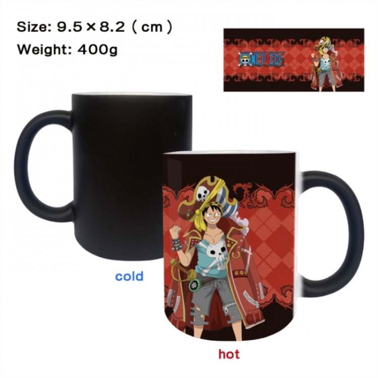 One Piece Anime peripherals color changing ceramic cup tea cup mug 9.5X8.2cm