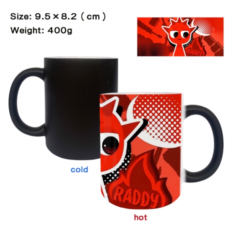 Sprunki Anime peripherals color changing ceramic cup tea cup mug 9.5X8.2cm