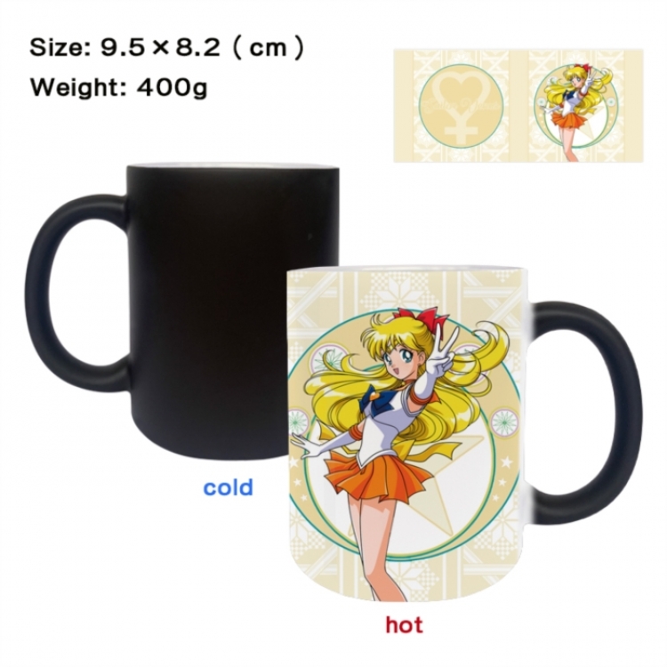 sailormoon Anime peripherals color changing ceramic cup tea cup mug 9.5X8.2cm