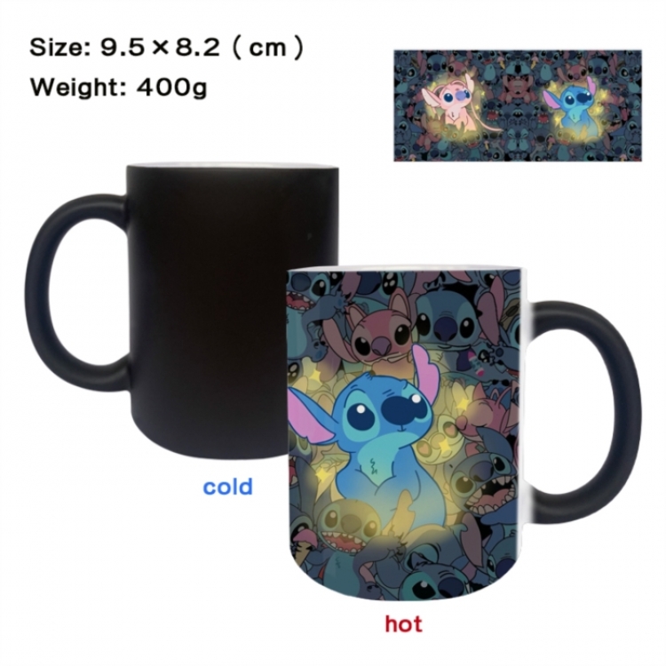 Lilo & Stitch Anime peripherals color changing ceramic cup tea cup mug 9.5X8.2cm