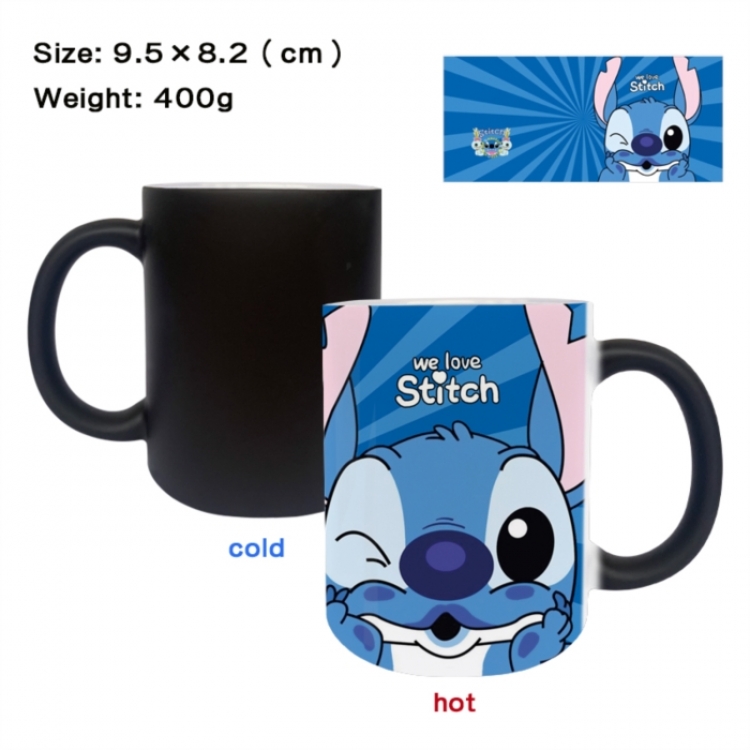 Lilo & Stitch Anime peripherals color changing ceramic cup tea cup mug 9.5X8.2cm