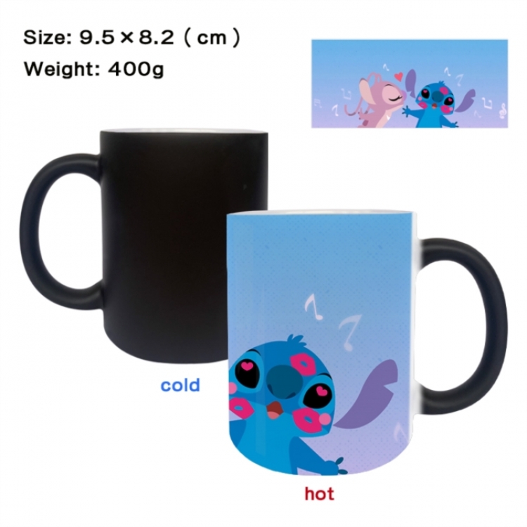 Lilo & Stitch Anime peripherals color changing ceramic cup tea cup mug 9.5X8.2cm