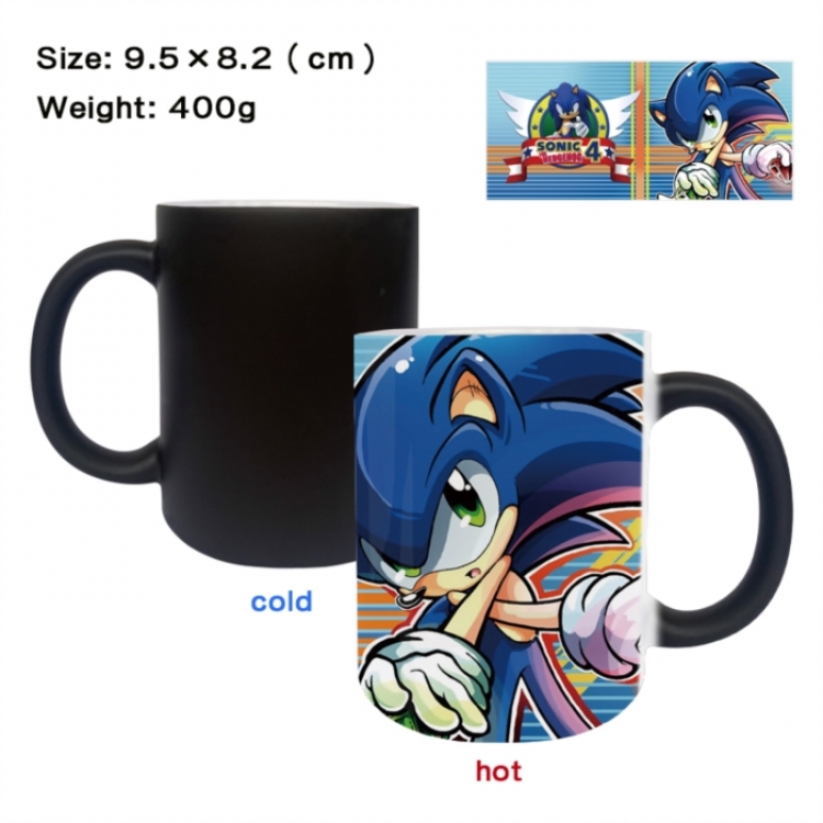 Sonic The Hedgehog Anime peripherals color changing ceramic cup tea cup mug 9.5X8.2cm