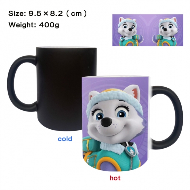 PAW Patrol Anime peripherals color changing ceramic cup tea cup mug 9.5X8.2cm