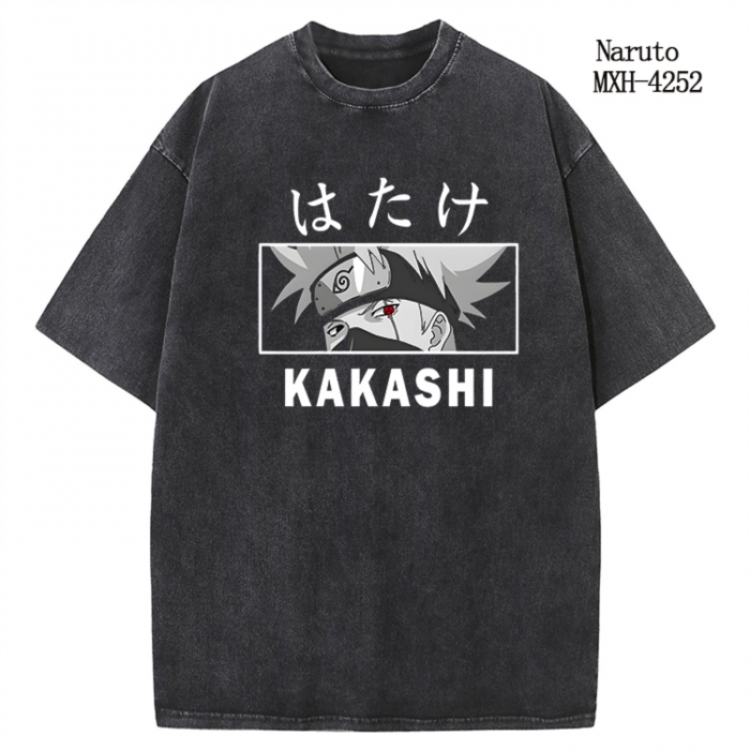 Naruto Anime peripheral pure cotton washed and worn T-shirt from S to 2XL MXH-4252