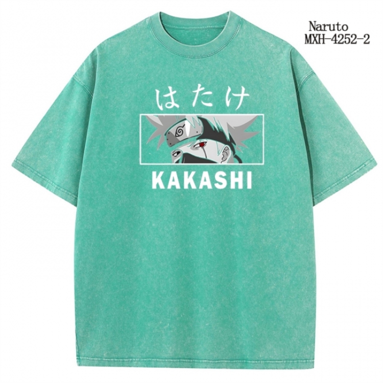 Naruto Anime peripheral pure cotton washed and worn T-shirt from S to 2XL  MXH-4252-2