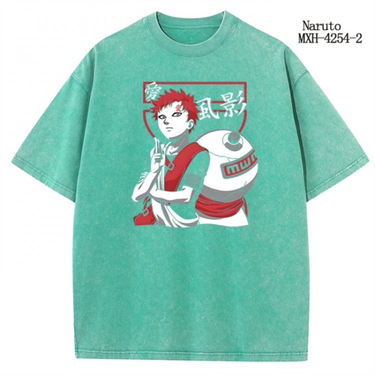 Naruto Anime peripheral pure cotton washed and worn T-shirt from S to 2XL MXH-4254-2