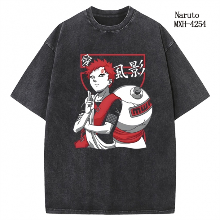 Naruto Anime peripheral pure cotton washed and worn T-shirt from S to 2XL MXH-4254