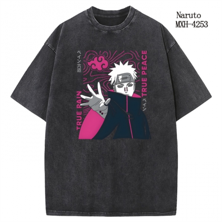 Naruto Anime peripheral pure cotton washed and worn T-shirt from S to 2XL  MXH-4253