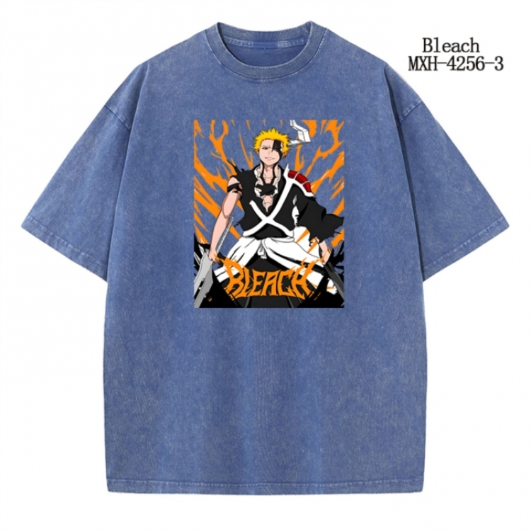 Bleach Anime peripheral pure cotton washed and worn T-shirt from S to 2XL