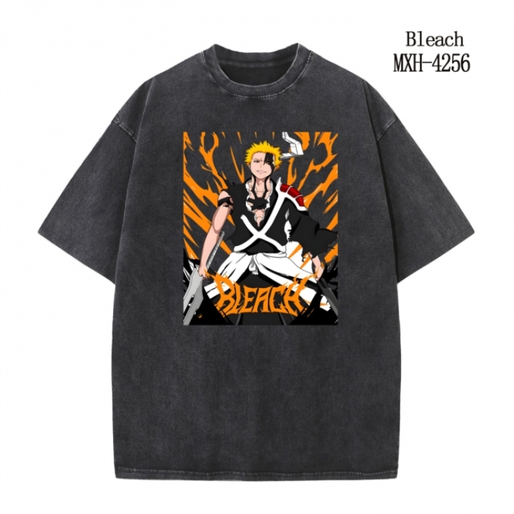 Bleach Anime peripheral pure cotton washed and worn T-shirt from S to 2XL