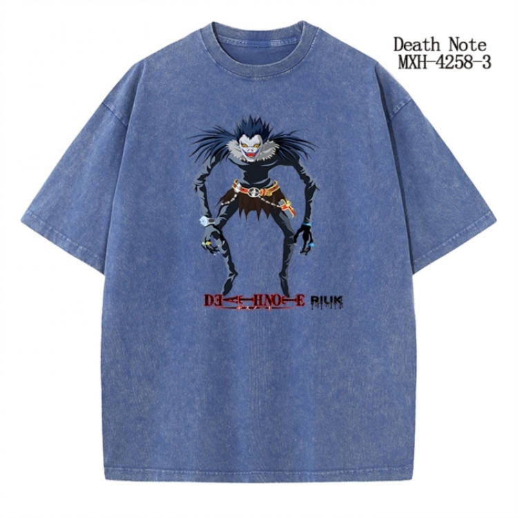 Death note Anime peripheral pure cotton washed and worn T-shirt from S to 2XL