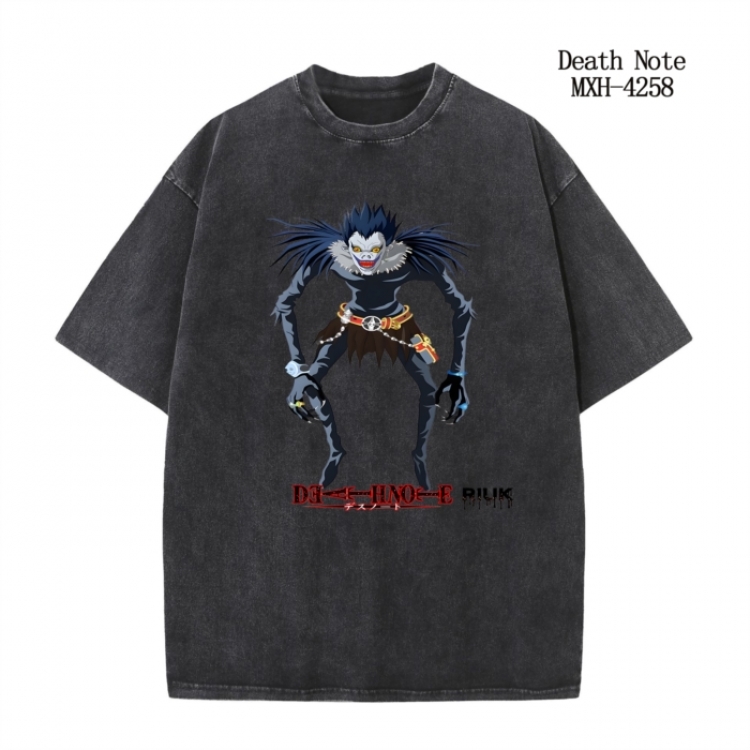 Death note Anime peripheral pure cotton washed and worn T-shirt from S to 2XL