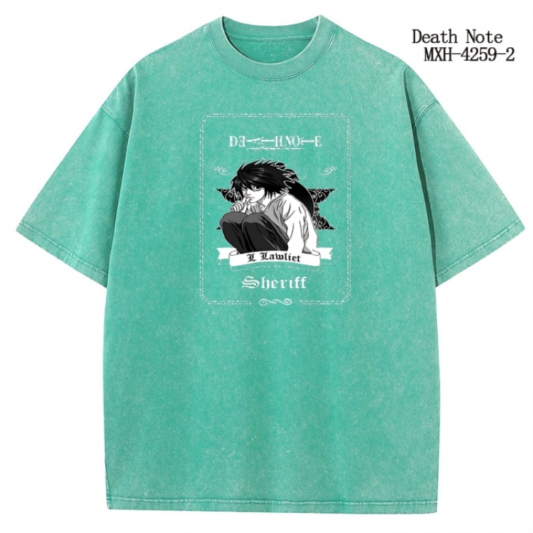 Death note Anime peripheral pure cotton washed and worn T-shirt from S to 2XL