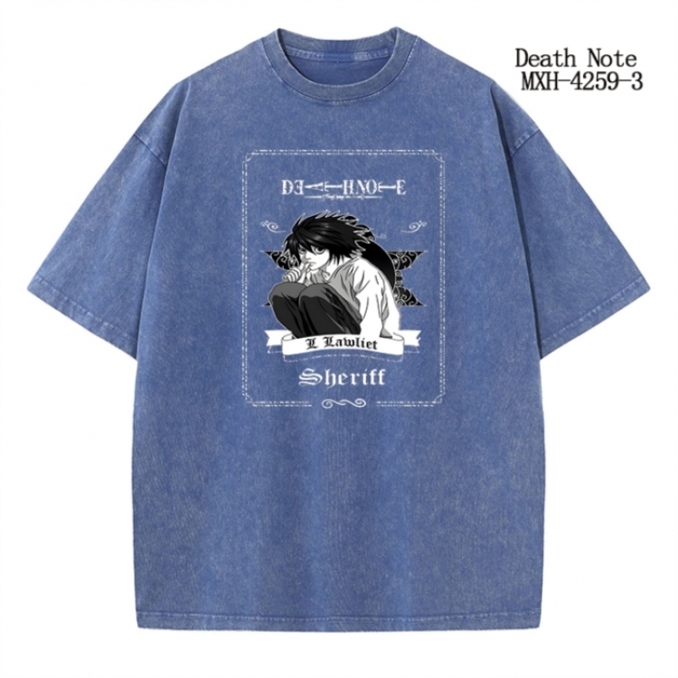 Death note Anime peripheral pure cotton washed and worn T-shirt from S to 2XL
