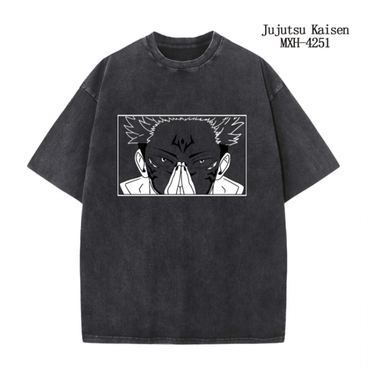 Jujutsu Kaisen Anime peripheral pure cotton washed and worn T-shirt from S to 2XL