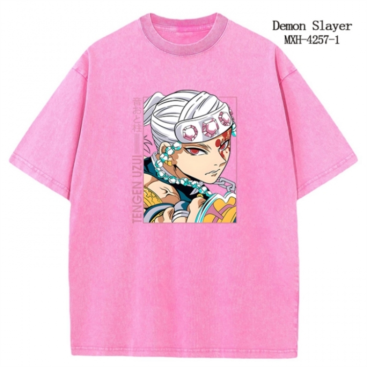 Demon Slayer KimetsAnime peripheral pure cotton washed and worn T-shirt from S to 2XL
