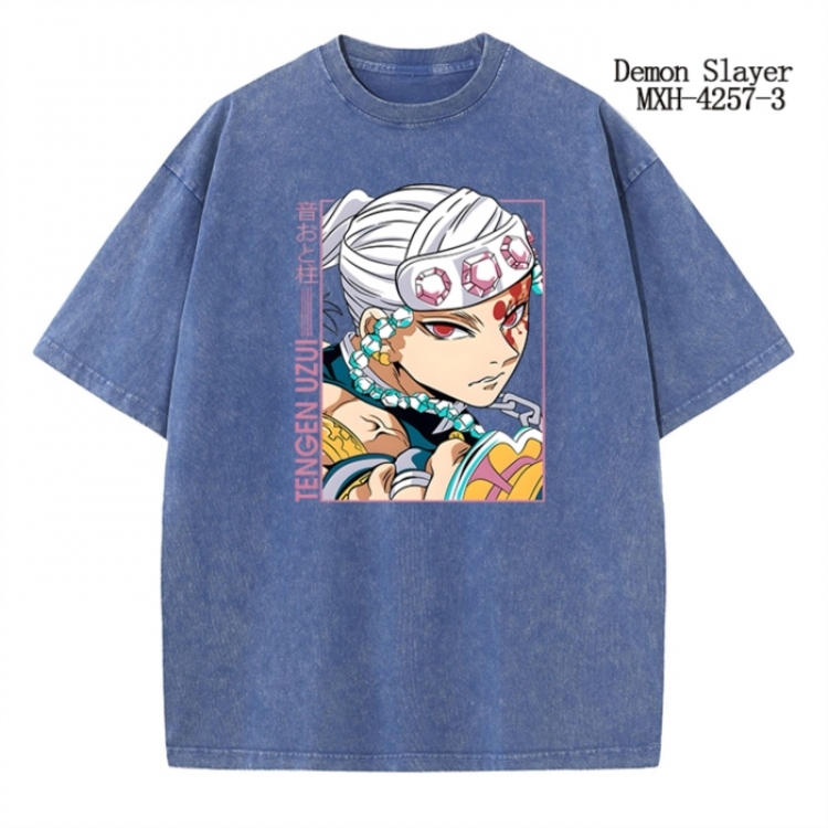 Demon Slayer KimetsAnime peripheral pure cotton washed and worn T-shirt from S to 2XL