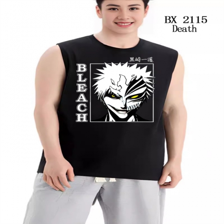 Bleach Anime peripheral printed pure cotton vest T-shirt from S to 3XL
