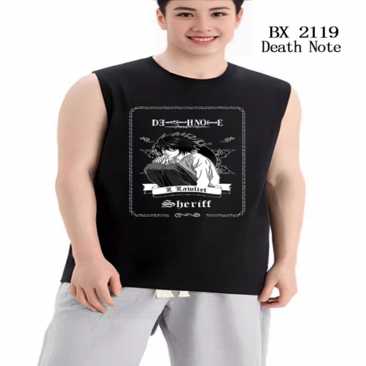 Death note Anime peripheral printed pure cotton vest T-shirt from S to 3XL