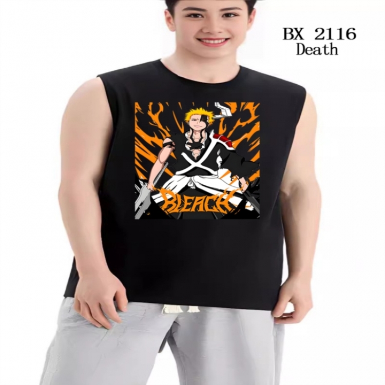 Bleach Anime peripheral printed pure cotton vest T-shirt from S to 3XL