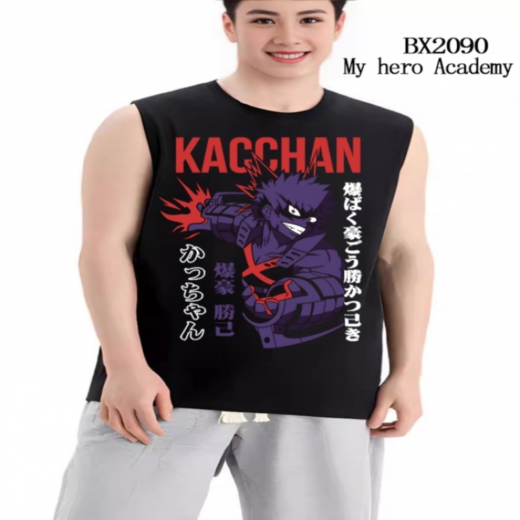 My Hero Academia Anime peripheral printed pure cotton vest T-shirt from S to 3XL