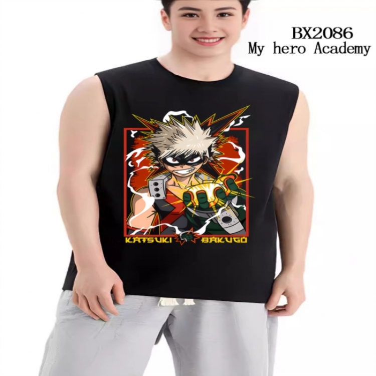 My Hero Academia Anime peripheral printed pure cotton vest T-shirt from S to 3XL
