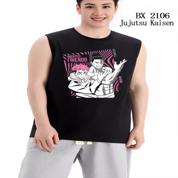 Jujutsu Kaisen Anime peripheral printed pure cotton vest T-shirt from S to 3XL