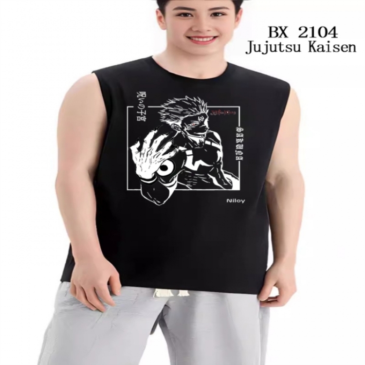 Jujutsu Kaisen Anime peripheral printed pure cotton vest T-shirt from S to 3XL