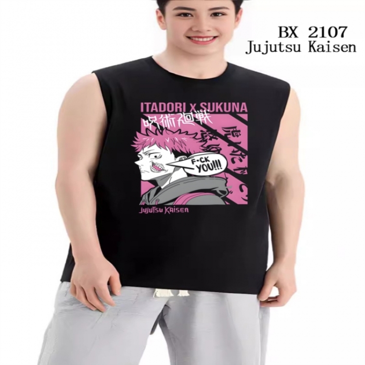 Jujutsu Kaisen Anime peripheral printed pure cotton vest T-shirt from S to 3XL